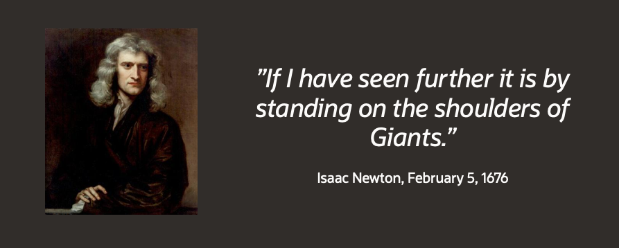 Standing on the shoulders of giants illustration