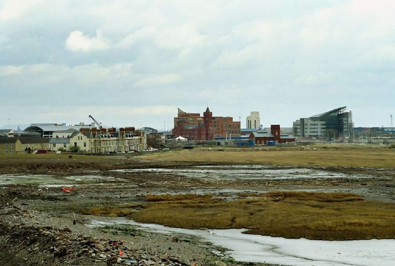 Cardiff Bay early in the regeneration project